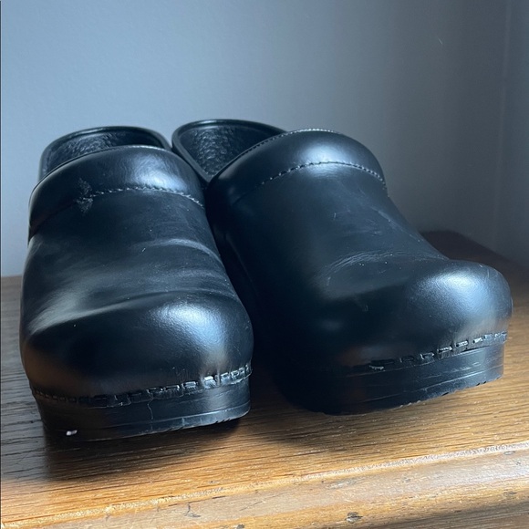 Dansko Black Leather Slip-On Shoes - Picture 3 of 9